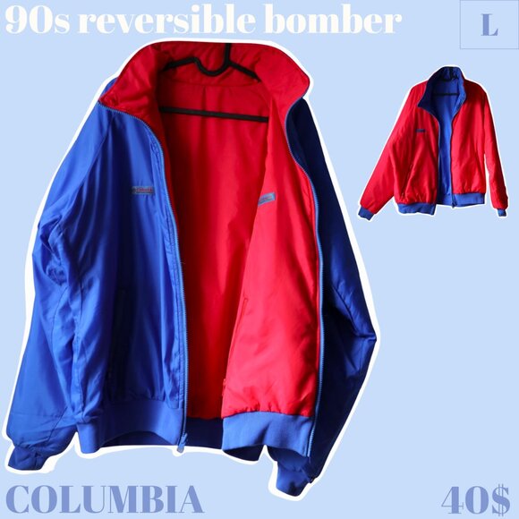 Columbia - 90s reversible bomber jacket - Picture 1 of 6